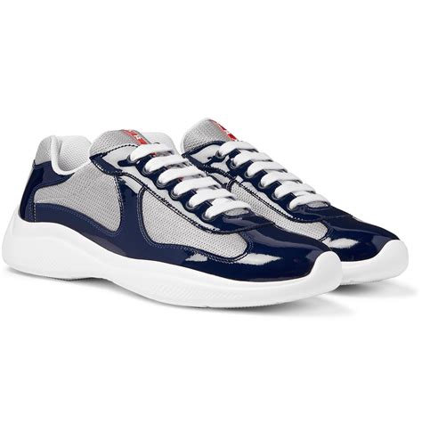 prada blue shoe|navy blue prada sneakers.